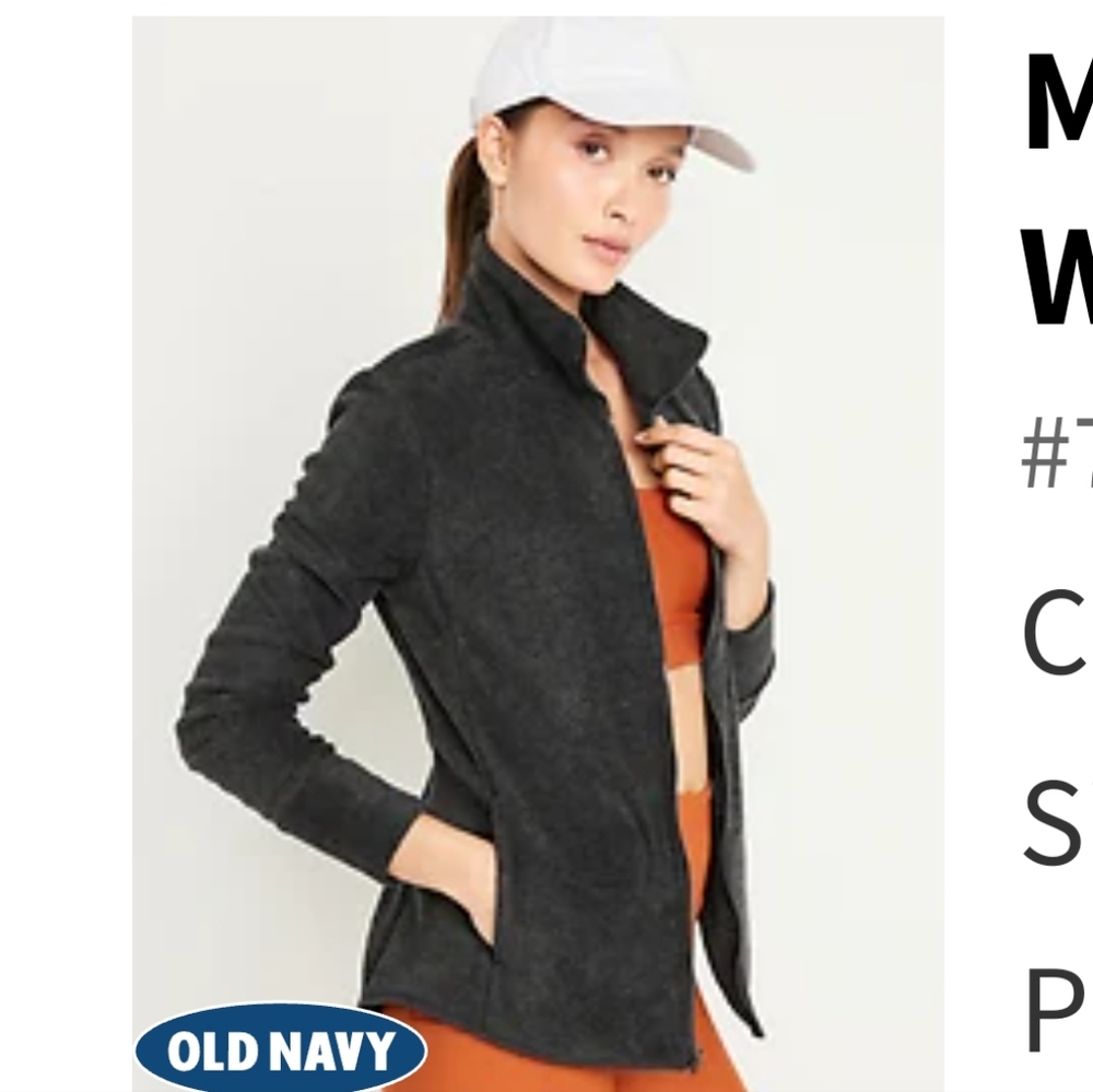Microfleece Zip Jacket for Women, Petite Small, Charcoal Heather